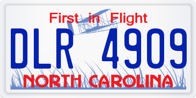 NC license plate DLR4909