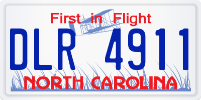 NC license plate DLR4911
