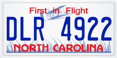 NC license plate DLR4922