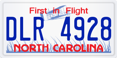 NC license plate DLR4928