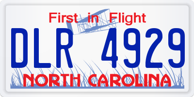 NC license plate DLR4929