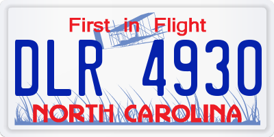 NC license plate DLR4930