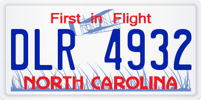 NC license plate DLR4932