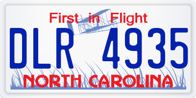 NC license plate DLR4935