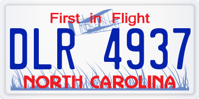 NC license plate DLR4937