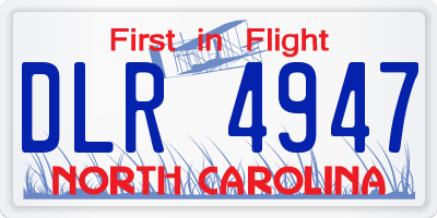 NC license plate DLR4947