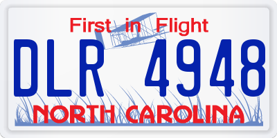 NC license plate DLR4948