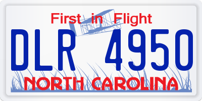 NC license plate DLR4950
