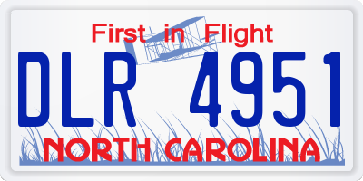 NC license plate DLR4951