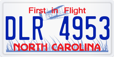 NC license plate DLR4953
