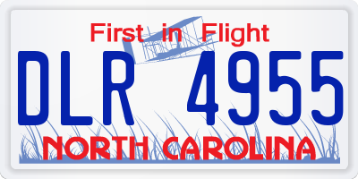 NC license plate DLR4955