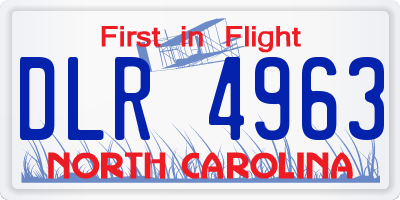 NC license plate DLR4963