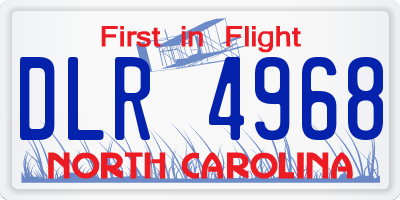 NC license plate DLR4968