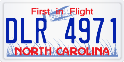 NC license plate DLR4971