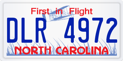 NC license plate DLR4972
