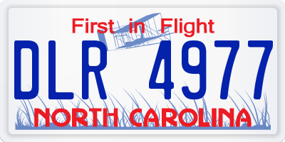NC license plate DLR4977