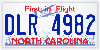 NC license plate DLR4982