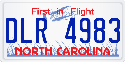 NC license plate DLR4983