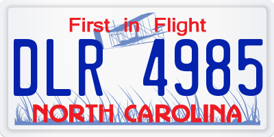 NC license plate DLR4985