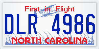 NC license plate DLR4986