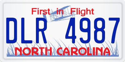 NC license plate DLR4987