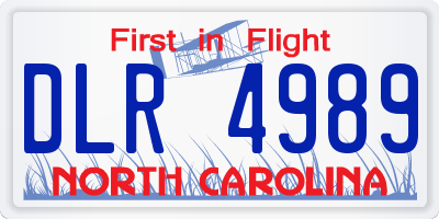 NC license plate DLR4989