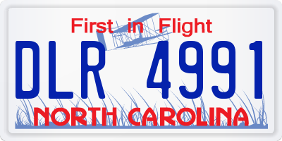 NC license plate DLR4991