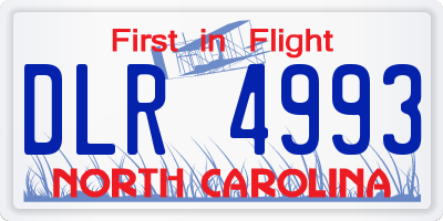 NC license plate DLR4993