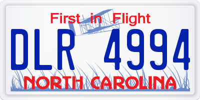 NC license plate DLR4994