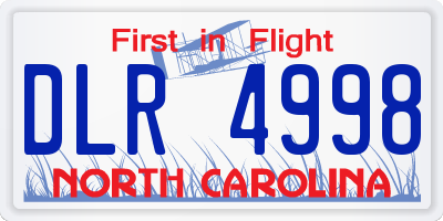 NC license plate DLR4998