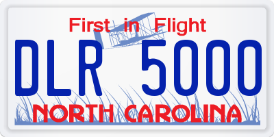 NC license plate DLR5000