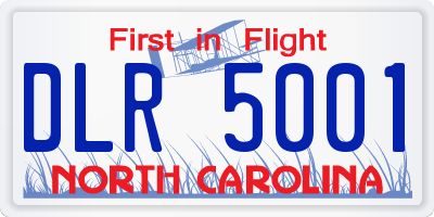 NC license plate DLR5001