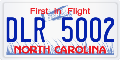 NC license plate DLR5002