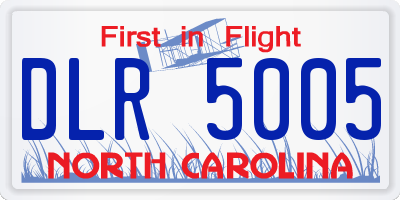 NC license plate DLR5005