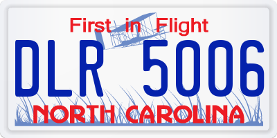 NC license plate DLR5006