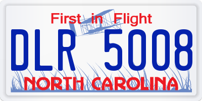 NC license plate DLR5008