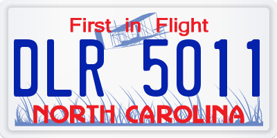 NC license plate DLR5011