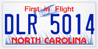 NC license plate DLR5014