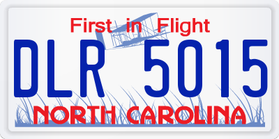 NC license plate DLR5015