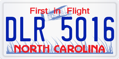 NC license plate DLR5016