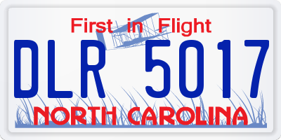 NC license plate DLR5017