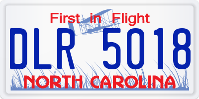 NC license plate DLR5018