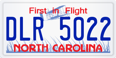 NC license plate DLR5022