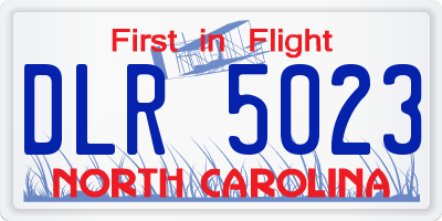NC license plate DLR5023