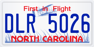 NC license plate DLR5026