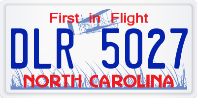 NC license plate DLR5027