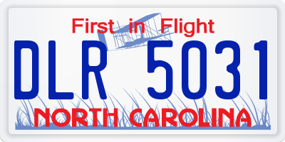 NC license plate DLR5031