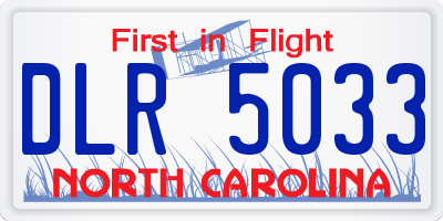 NC license plate DLR5033