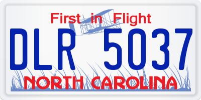 NC license plate DLR5037