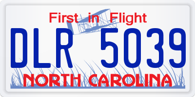 NC license plate DLR5039